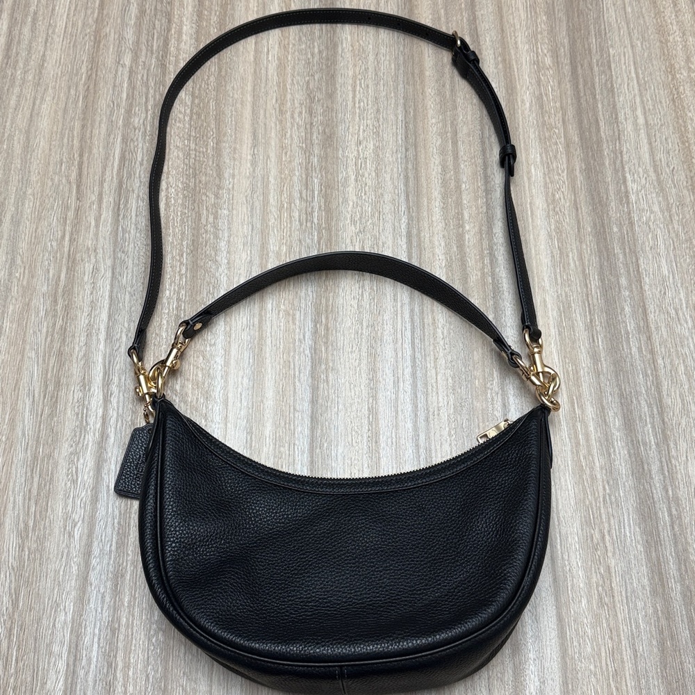 Coach Aria Shoulder Bag in Black Leather Shoulder & Crossbody Purse - Picture 10 of 16